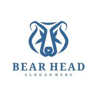 Bear logo template, Creative Bear head logo design concepts vector