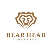 Bear logo template, Creative Bear head logo design concepts vector