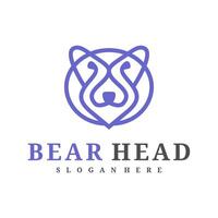 Bear logo template, Creative Bear head logo design concepts vector