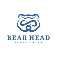 Bear logo template, Creative Bear head logo design concepts vector