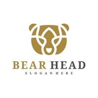 Bear logo template, Creative Bear head logo design concepts vector