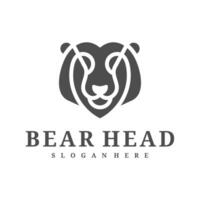 Bear logo template, Creative Bear head logo design concepts vector