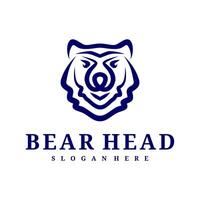 Bear logo template, Creative Bear head logo design concepts vector