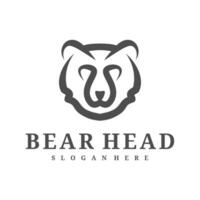 Bear logo template, Creative Bear head logo design concepts vector