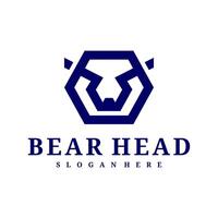 Bear logo template, Creative Bear head logo design concepts vector