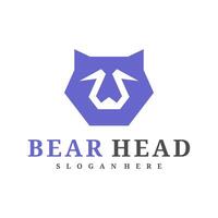 Bear logo template, Creative Bear head logo design concepts vector