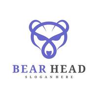 Bear logo template, Creative Bear head logo design concepts vector