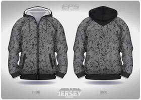 EPS jersey sports shirt .black gray digital camouflage pattern design, illustration, textile background for sports long sleeve hoodie vector