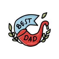 Father's day Cute Sticker Illustration. vector