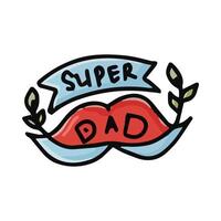 Father's day Cute Sticker Illustration. vector