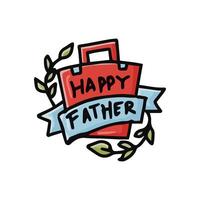 Father's day Cute Sticker Illustration. vector