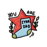 Father's day Cute Sticker Illustration. vector