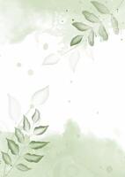 hand painted watercolour nature background in shades of pastel green vector