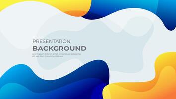 blue yellow abstract background with fluid shapes. great for presentation, banner, poster, etc. vector