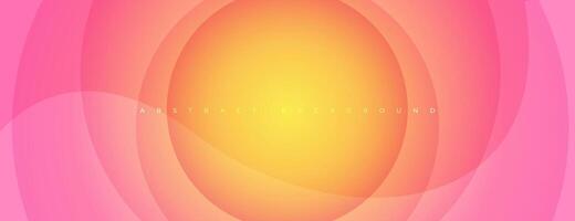 yellow pink gradient background with layered circles. great for banner, wallpaper, website, poster, cover. vector