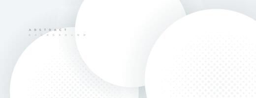 white rounded shapes background with circles and halftone. great for banner, wallpaper, presentation, poster, website. vector