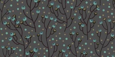 a pattern with blue and green flowers on a gray background vector