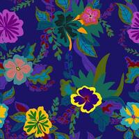 a colorful floral pattern on a dark blue background vector