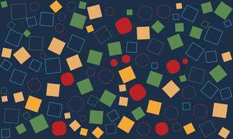 Geometric lines and shape designs are colorful on a dark blue background. For banners, web, advertisements, posters, brochures, covers, and billboards. vector