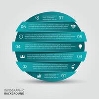 Abstract infographic. Template for diagram, graph, presentation and round chart. Business concept with 7 options, parts, steps or processes vector
