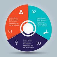 Circle elements for infographic. Template for cycling diagram, graph, presentation and round chart. Business concept with 3 options, parts, steps or processes. vector