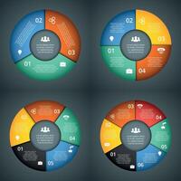 Circle elements for infographic. Template for cycling diagram, graph, presentation and round chart. Business concept with 3, 4, 5, 6 options, parts, steps or processes. vector