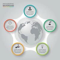 Circle elements for infographic. Template for cycling diagram, graph, presentation. Business concept with 5 options, parts, steps or processes. vector