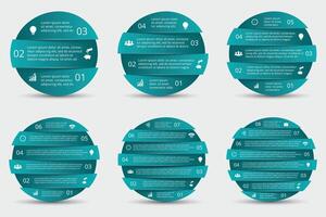 Infographic elements set. Template for diagram, graph, presentation and chart. Business concept with 3, 4, 5, 6, 7, 8 options, parts, steps or processes. vector