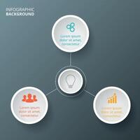 Circle elements for infographic. Template for cycling diagram, graph, presentation and round chart. Business concept with 3 options, parts, steps or processes. vector