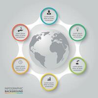 Circle elements for infographic. Template for cycling diagram, graph, presentation. Business concept with 6 options, parts, steps or processes. vector