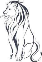 Abstract minimal lion line art vector