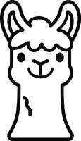 Minimal smiling alpaca vector