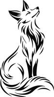Minimal fox isolated on white background vector