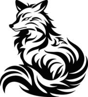 Minimal fox isolated on white background vector