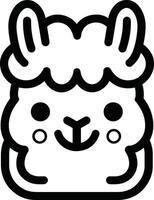 Minimal smiling alpaca vector