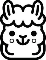 mínimo sonriente alpaca vector