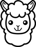 Minimal smiling alpaca vector