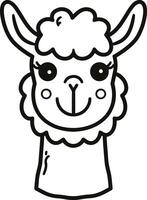 Minimal smiling alpaca vector