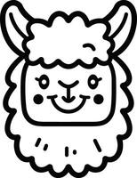 mínimo sonriente alpaca vector