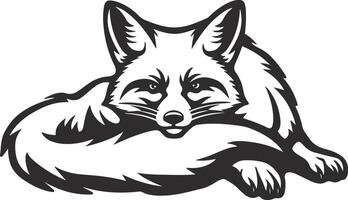 Minimal fox isolated on white background vector