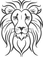 Abstract minimal lion line art vector