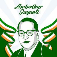 Illustration vector Ambedkar Jayanti. The day of Ambedkar Jayanti vector. Vector eps 10