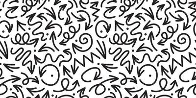 collection of hand drawn arrows seamless pattern. Doodle design element. Illustration on white background.for business infographics, banners, web and concept design. vector