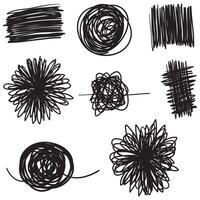 Chaotic hand drawn scribble sketch circle object with start and end isolated on white background vector