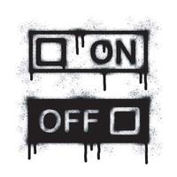 Spray graffiti On off icon. Sign painted in black on white. Switch button drop symbol. isolated on a white background. vector