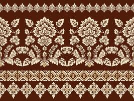 resumen tradicional Escribiendo estilo mano dibujado ikat sin costura modelo de moda Moda colores Perfecto para por todas partes tela impresión o pared papel damasco étnico concepto brillante naranja blanco tonos vector