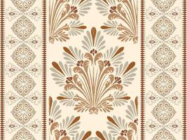 resumen tradicional Escribiendo estilo mano dibujado ikat sin costura modelo de moda Moda colores Perfecto para por todas partes tela impresión o pared papel damasco étnico concepto brillante naranja blanco tonos vector