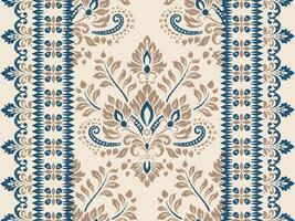 resumen tradicional Escribiendo estilo mano dibujado ikat sin costura modelo de moda Moda colores Perfecto para por todas partes tela impresión o pared papel damasco étnico concepto brillante naranja blanco tonos vector