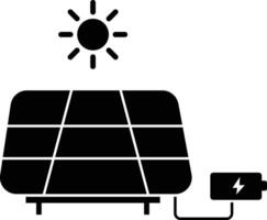 Solar panels icon. Sollar battery charging sign. Solar panel symbol. Renewable and alternative energy logo. Flat style. vector