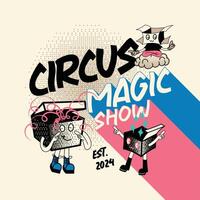 Circus magic show poster designs vector